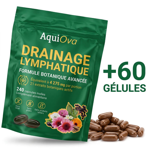 Aquiova drainage lymphatique - 60 gélules offertes
