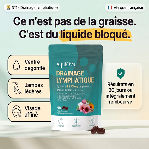 Aquiova drainage lymphatique femme - ancien packaging, sans bandeau promo