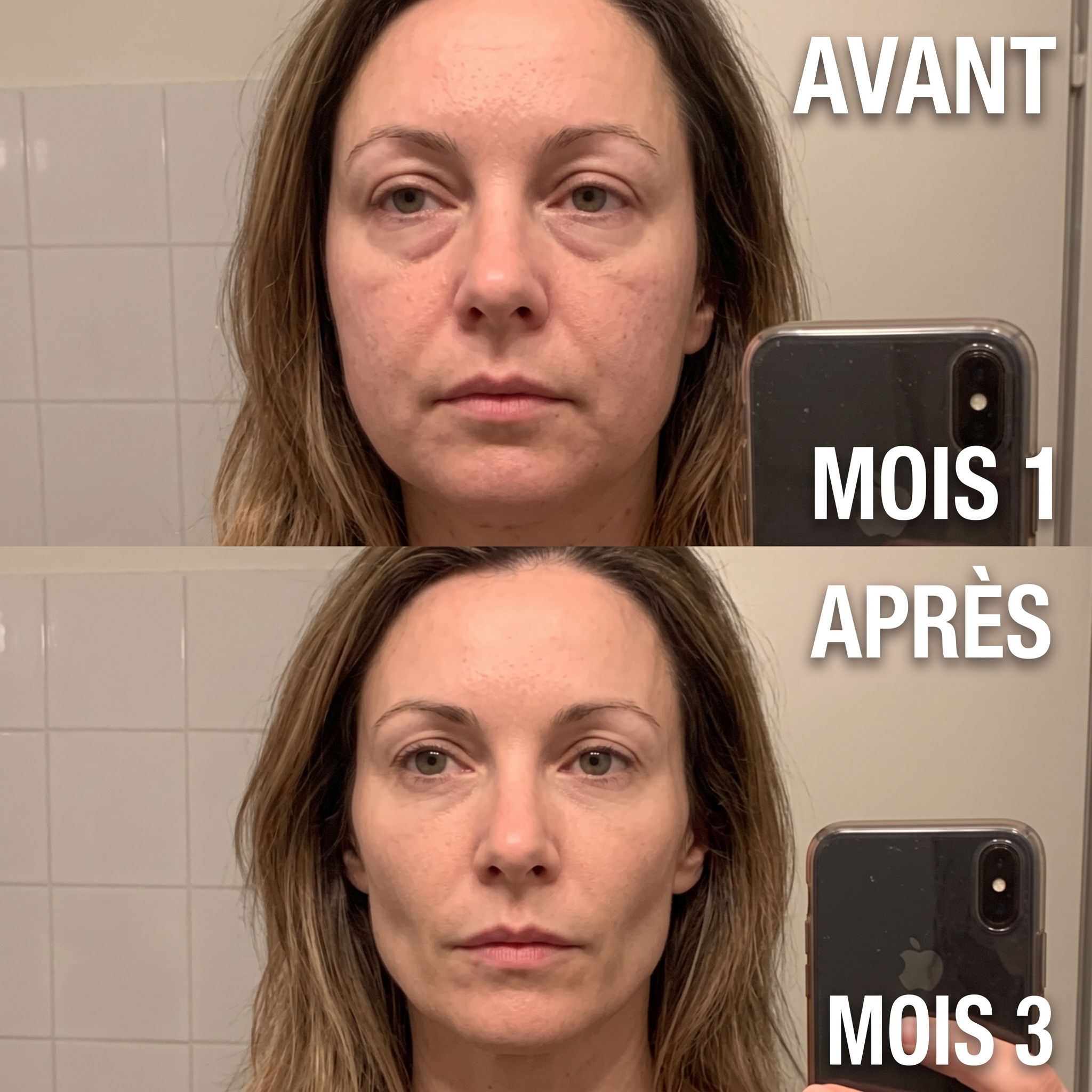 Avant après visage moins bouffi drainage lymphatique