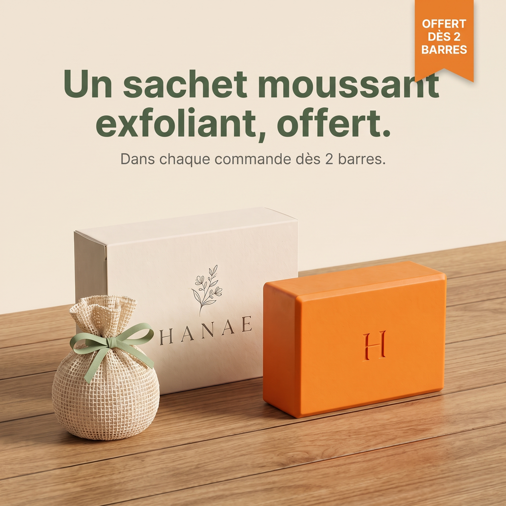Un sachet moussant exfoliant, offert dès 2 barres